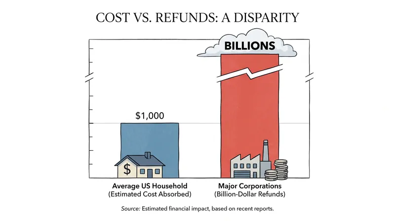 While corporations receive billion-dollar refunds, the households that absorbed higher retail prices are largely excluded.