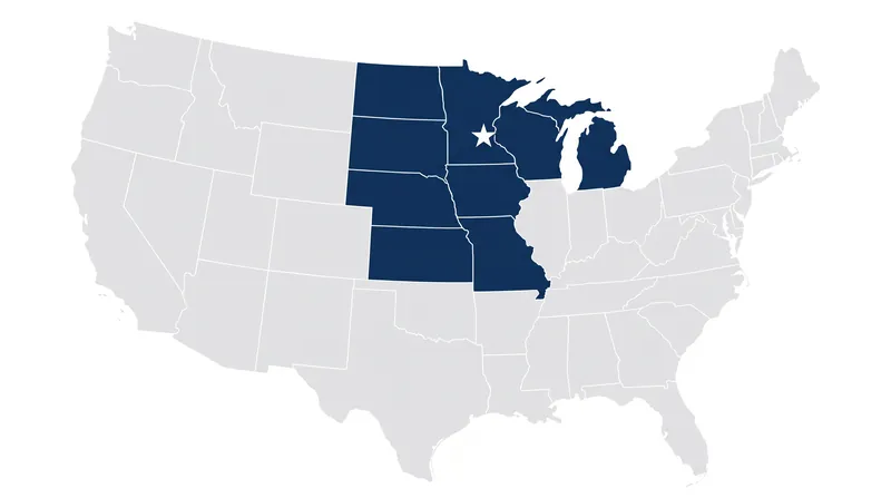The 400,000-square-mile jurisdiction of the Minneapolis Center.