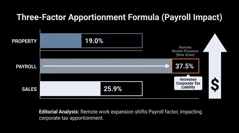 The three-factor apportionment formula used by many states to calculate corporate income tax.