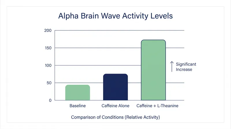 Clinical studies show the combination of L-theanine and caffeine significantly increases alpha brain waves.
