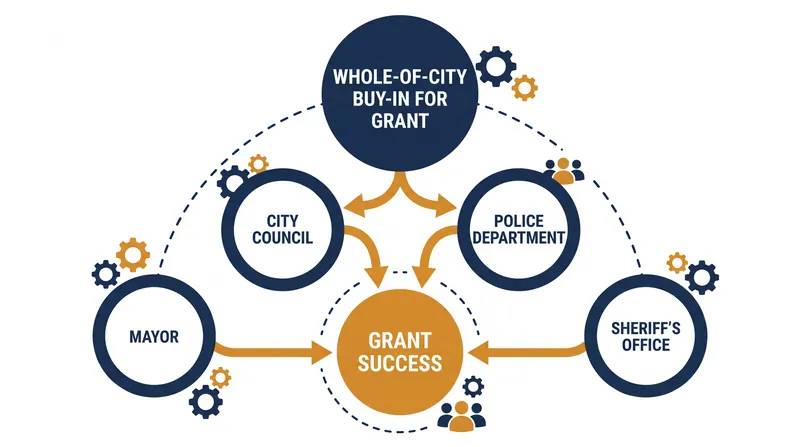 The grant requires alignment across all major branches of local government and law enforcement.