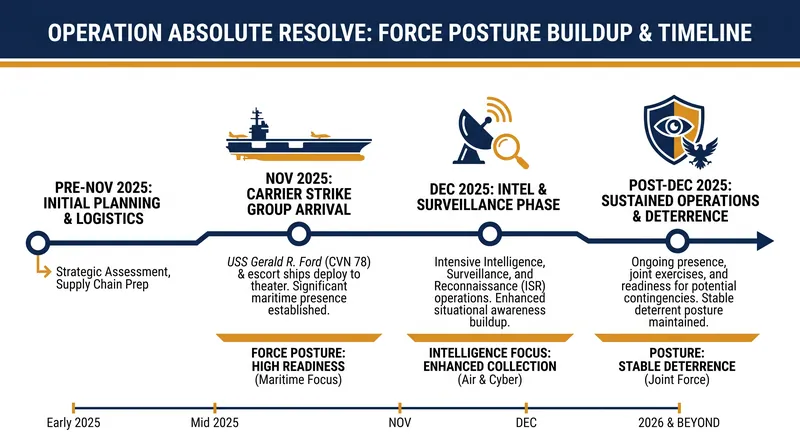 The multi-month intelligence and force posture buildup preceding the January 3 raid.