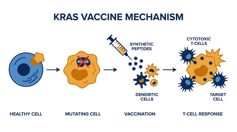 How the mKRAS-VAX trains the immune system to recognize and attack precancerous cells.