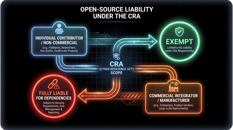 How the CRA assigns liability for open-source software components.