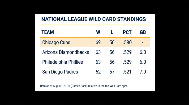 The Chicago Cubs have built a commanding lead in the NL Wild Card race, while the Padres lurk just one game back of the cutline.