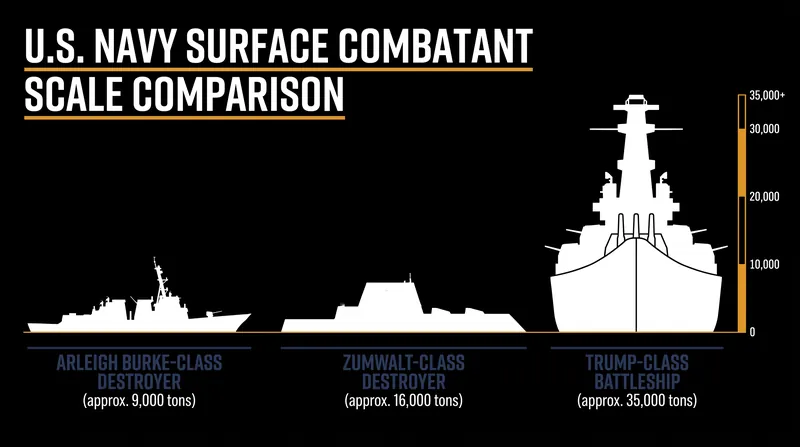 At 35,000 tons, the new battleship will be the largest U.S. surface combatant built since World War II.