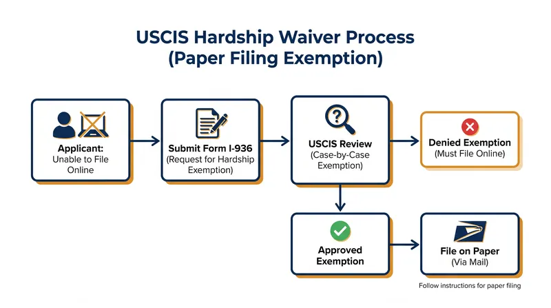 Applicants facing technological barriers can request a waiver to continue filing on paper.