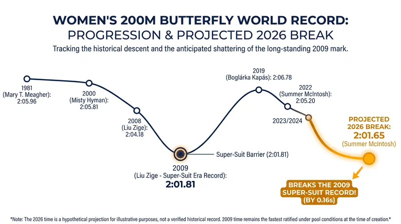 Summer McIntosh recently shattered a world record that had stood since the 2009 super-suit era.