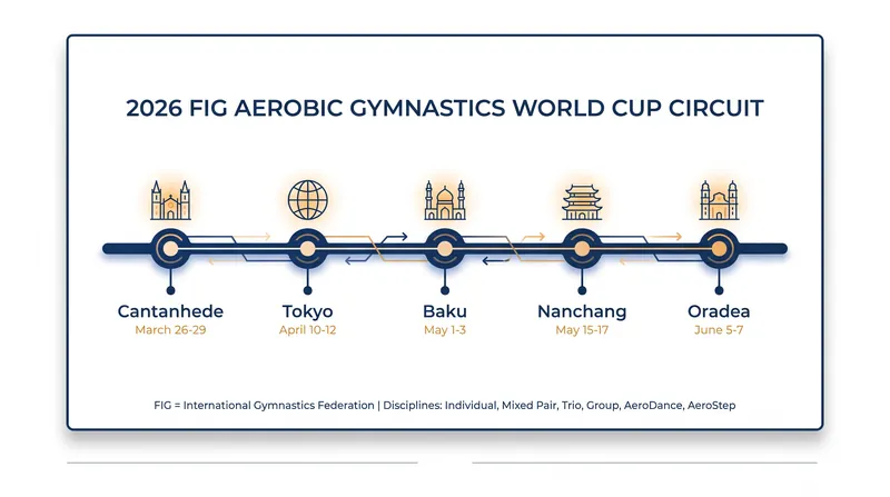 The five-stop 2026 Aerobic Gymnastics World Cup circuit concluded in Romania.