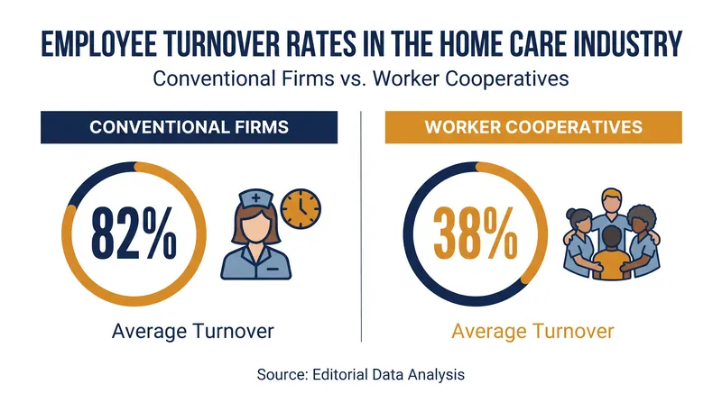 Democratic governance and profit-sharing directly translate into higher job satisfaction and significantly lower turnover rates.