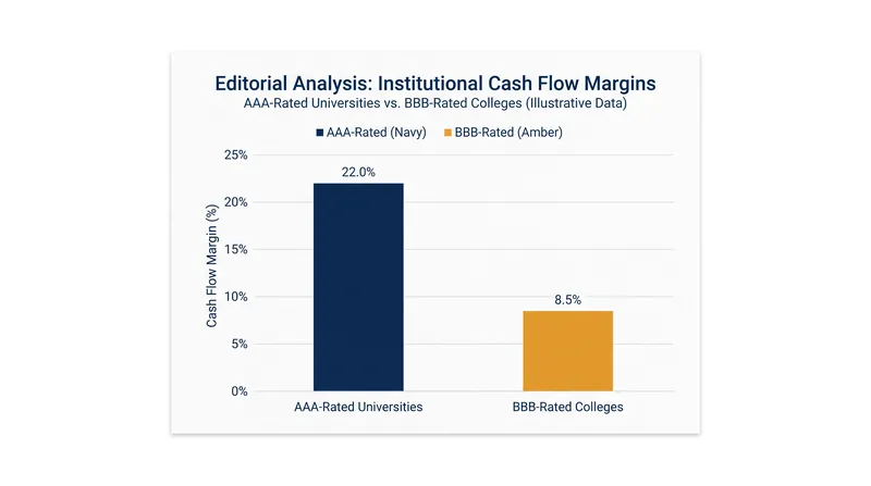 Credit rating agencies note a stark divergence in financial resilience across the higher education sector.