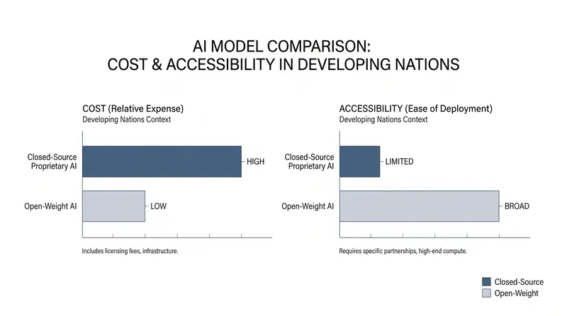 Open-weight models have seen rapid adoption in developing markets due to lower inference and deployment costs.