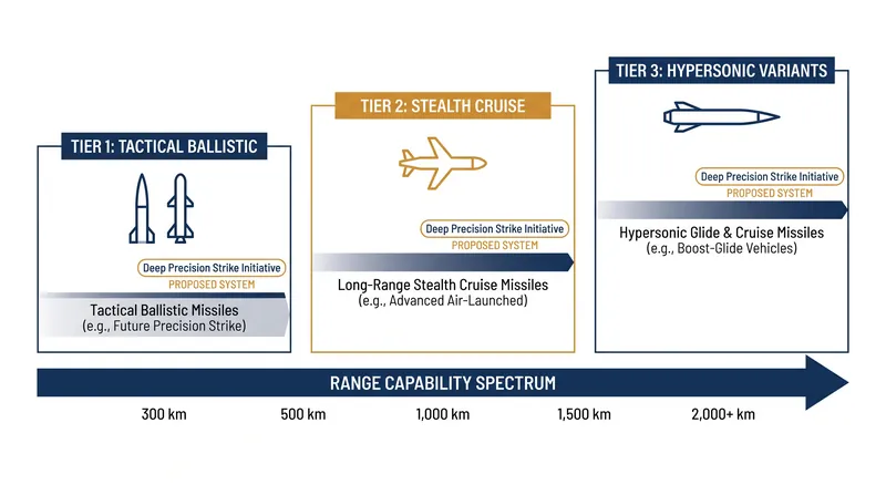 The initiative aims to field a family of weapons covering ranges from 300 kilometers to beyond 2,000 kilometers.