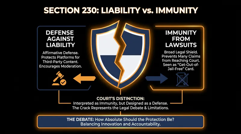 The court drew a sharp distinction between a legal defense and blanket immunity from being sued.