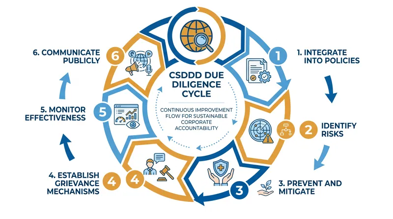 Companies must implement a continuous six-step cycle to identify and address supply chain risks.