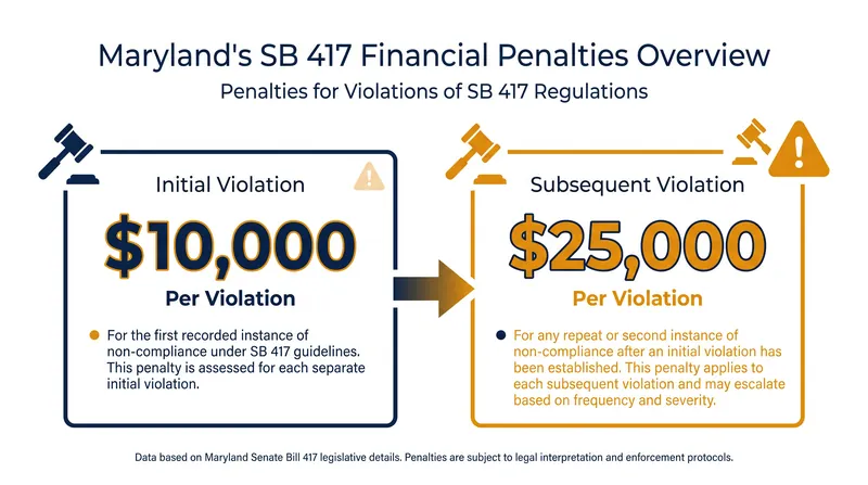 Maryland's Worker Freedom Act imposes steep escalating fines for employers who penalize workers for skipping mandatory political or religious meetings.