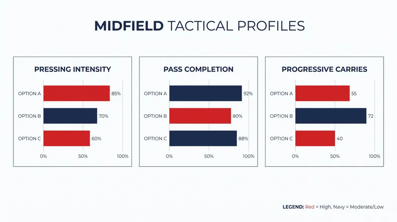 Comparing the tactical trade-offs between United's three primary midfield solutions.