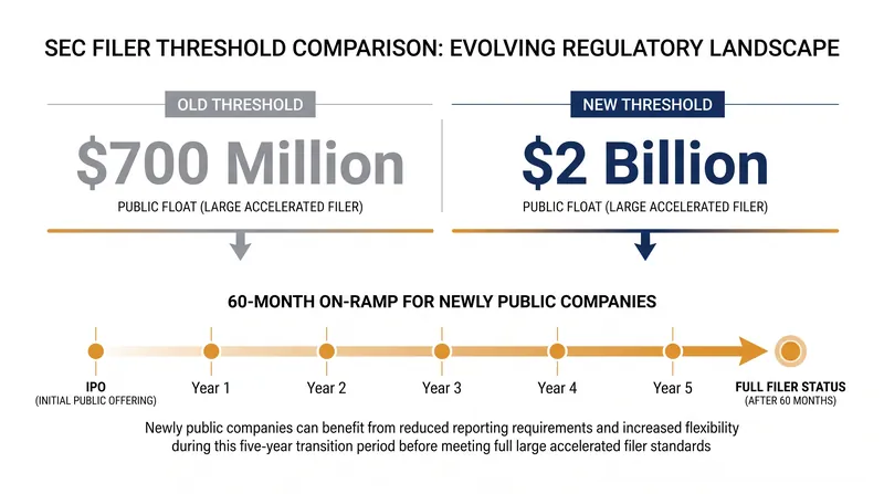 The proposed rules would nearly triple the threshold for Large Accelerated Filer status.