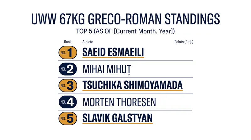 The current top tier of the 67kg Greco-Roman division.