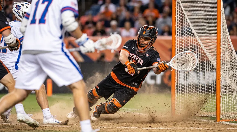 Denver Outlaws backup goaltender Owen McElroy made a career-high 19 saves to eliminate the defending champion New York Atlas.