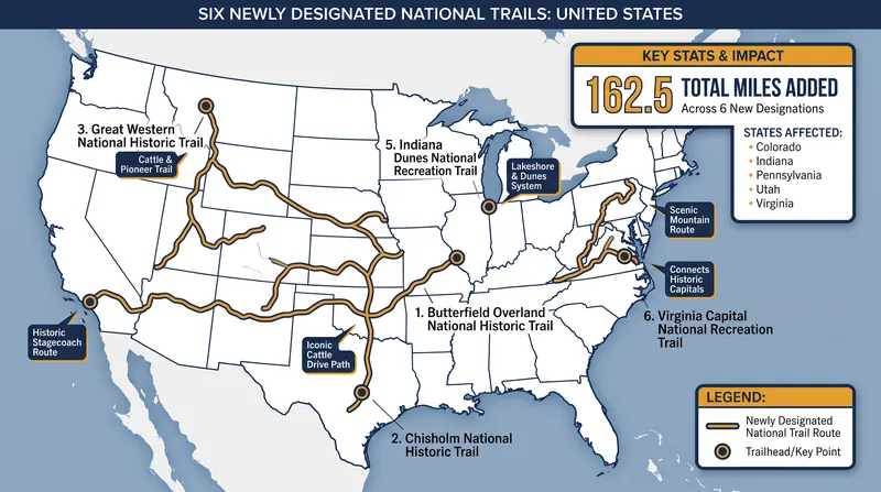 The 2026 designations add 162.5 miles of diverse recreation corridors across five states.