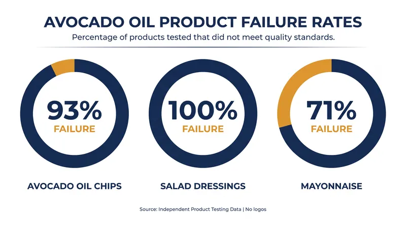 Authenticity failure rates across different processed food categories.