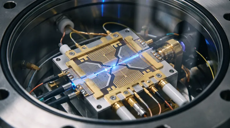 The Helios system uses trapped ions to achieve highly stable logical qubits.