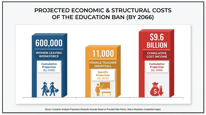 UNESCO projects severe long-term economic damage resulting from the removal of women from the educational pipeline.