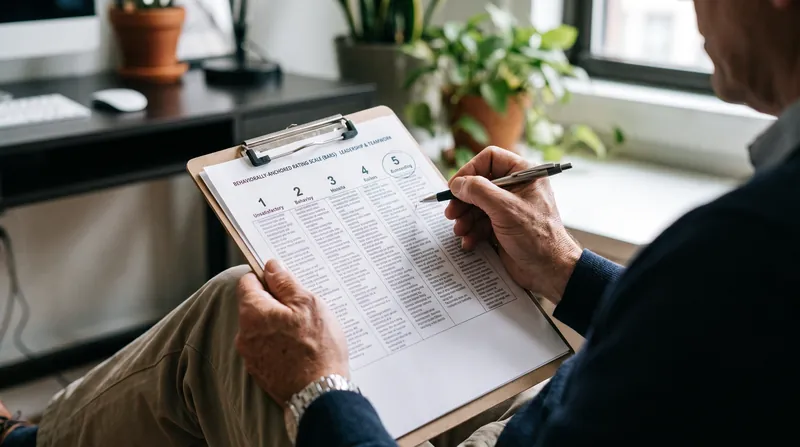 Behaviorally-anchored rating scales ensure that all interviewers grade candidate responses against the same objective evidence.