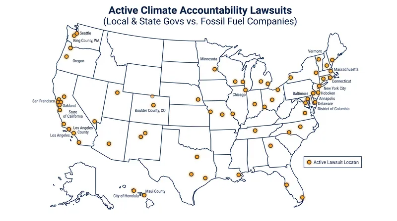 More than 30 climate accountability lawsuits are currently pending in state courts across the U.S.