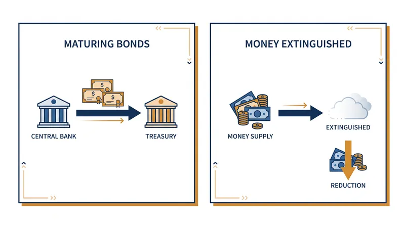 How quantitative tightening reduces the money supply and shrinks the central bank balance sheet.