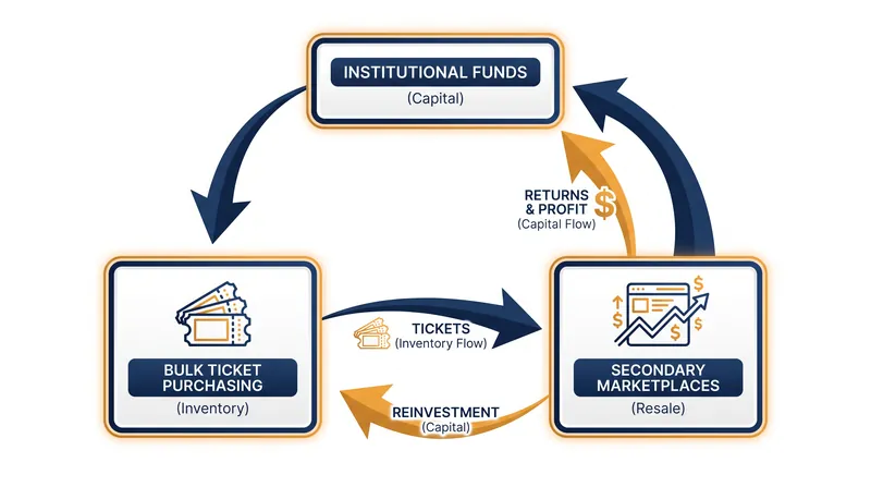 How institutional capital flows through the secondary ticket ecosystem.