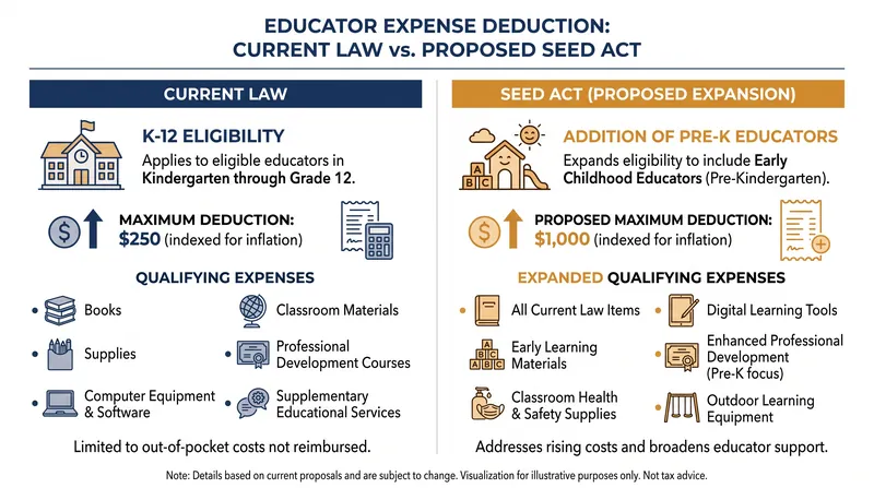 How the SEED Act would expand the definition of an eligible educator under the federal tax code.