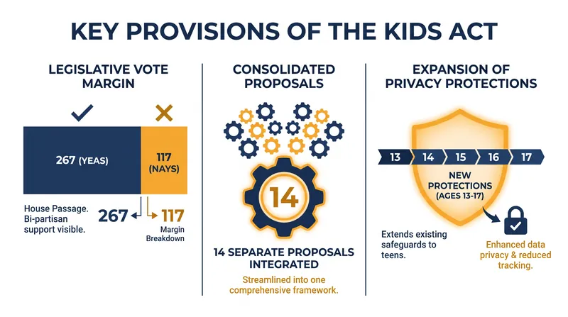 The KIDS Act consolidates 14 separate digital safety proposals into a single legislative package.