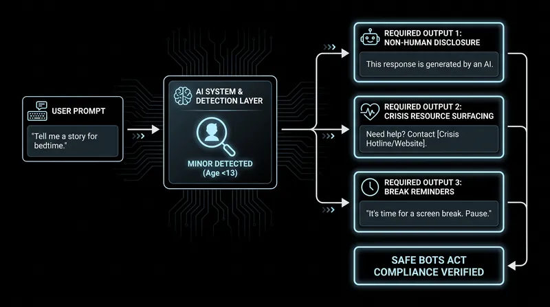 Under the new provisions, AI chatbots must alter their behavior when interacting with known minors.
