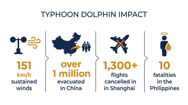 The regional impact of Typhoon Dolphin across East Asia.