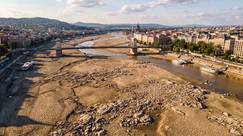 Historic low water levels on the Danube River have exposed sections of the riverbed across southeast Europe.