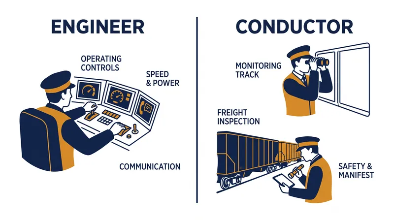 The two-person mandate ensures that while the engineer operates the train, a conductor is available to monitor the track and respond to emergencies.