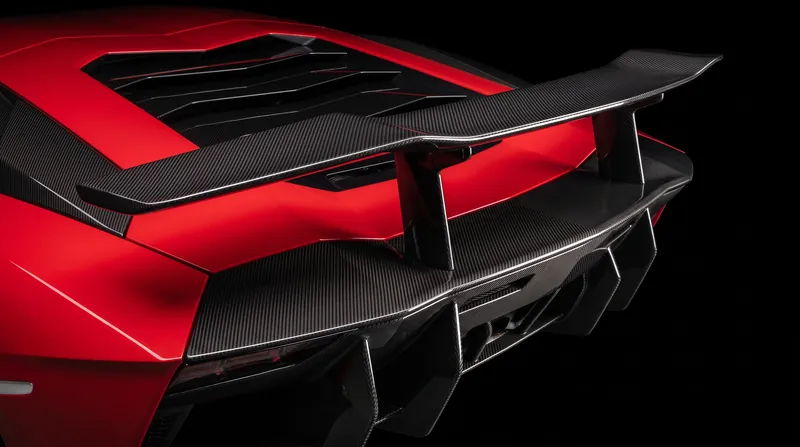 The SV variant replaces the standard Revuelto's active aerodynamics with a massive fixed rear wing for maximum downforce.