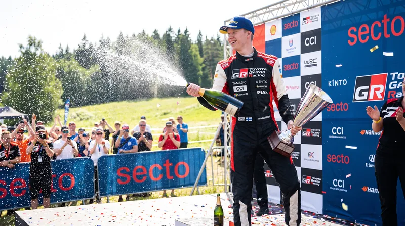 Championship leader Elfyn Evans survived a dramatic rollover crash to finish third and extend his points advantage.