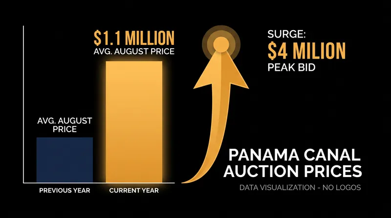 Average auction prices for transit slots have surged 16-fold compared to the previous year.