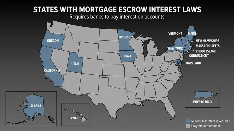 Currently, 14 states and territories have laws requiring banks to pay a minimum interest rate on escrow funds.