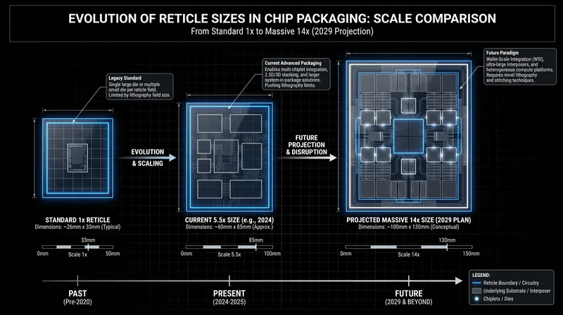 TSMC plans to scale its packaging technology to an unprecedented 14x reticle size by 2029.