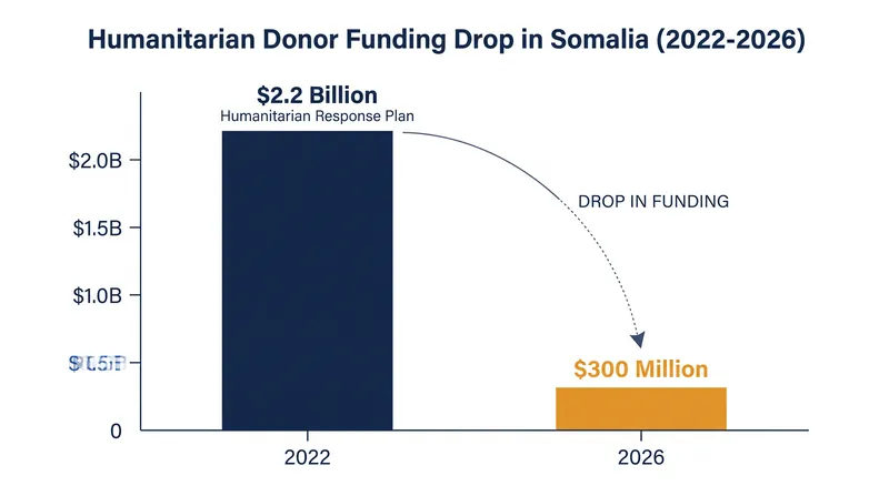 International donor funding for Somalia has plummeted by more than 80 percent compared to the 2022 crisis response.