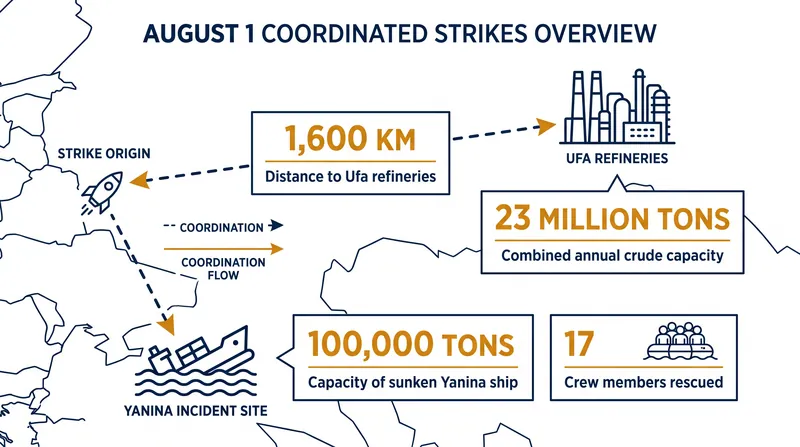 The scale and impact of the dual-pronged drone operation.