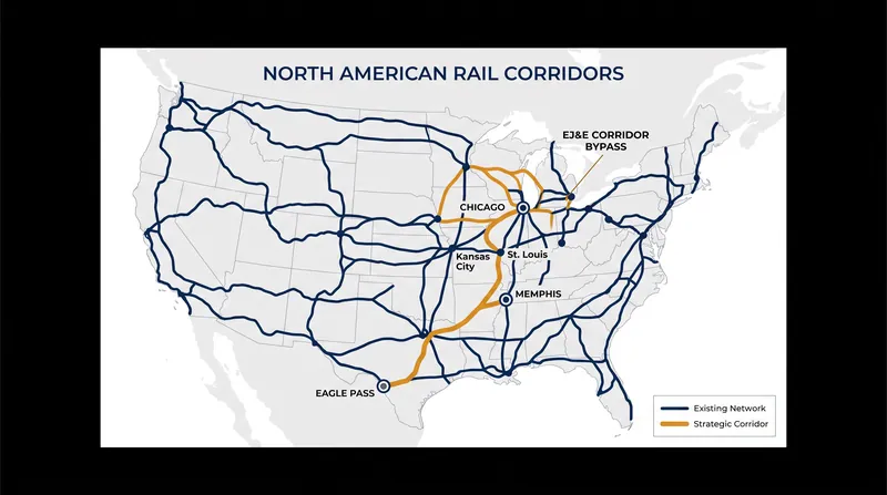 The agreement allows Union Pacific to bypass Chicago congestion while giving Canadian National direct access to the Texas-Mexico border.