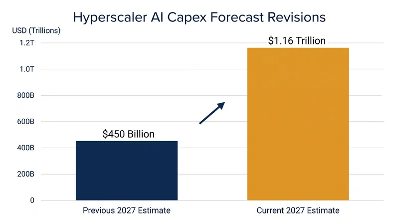 Wall Street analysts have more than doubled their 2027 capital expenditure forecasts over the past year.