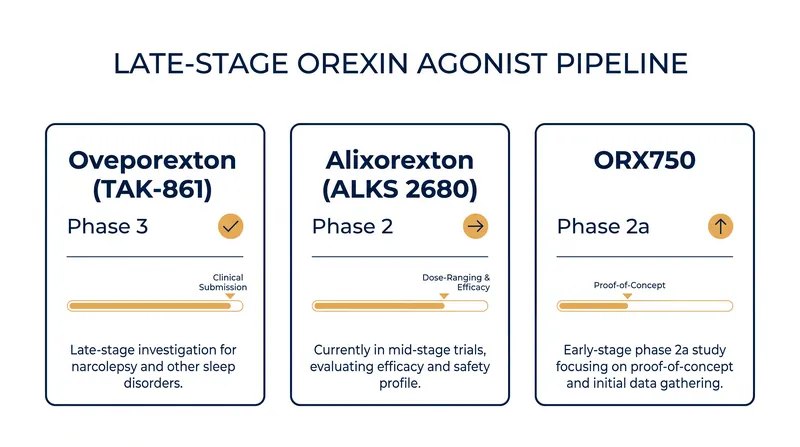 Multiple pharmaceutical developers are racing to bring the first orexin agonist to market.