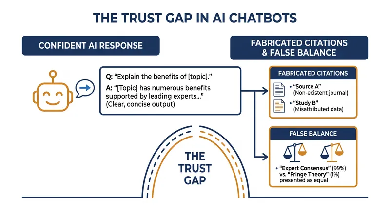 AI models frequently hallucinate scientific citations, creating a dangerous veneer of evidence-based credibility.