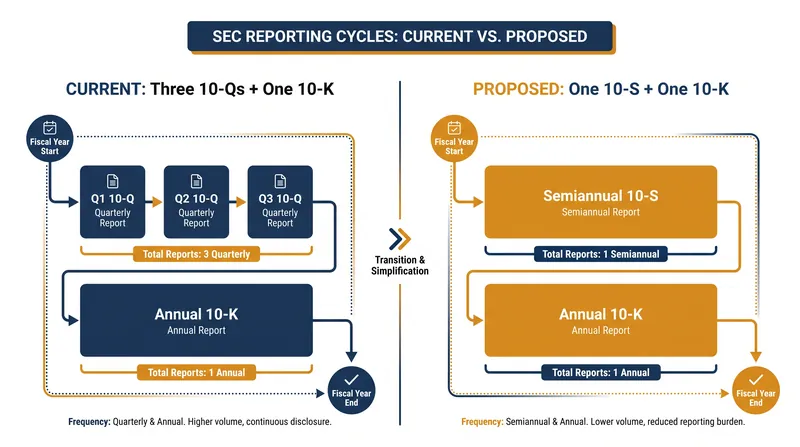 The proposed Form 10-S would replace the first three quarterly reports of the fiscal year.